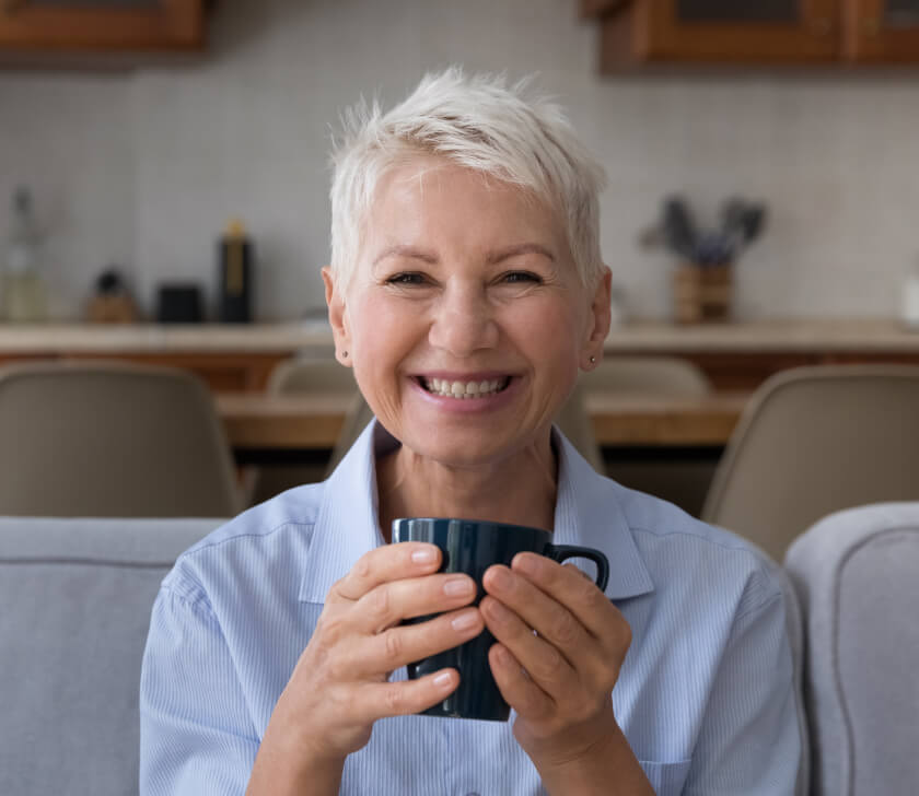 woman with dental implants